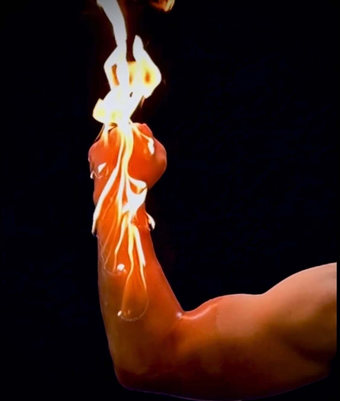 Frank Alfano Jr. performing a fire stunt